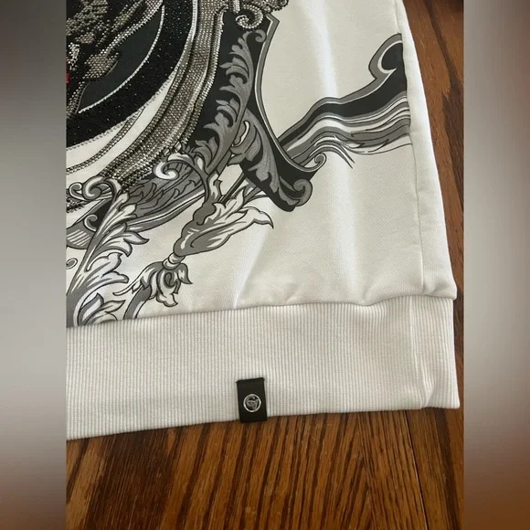 GEORGE V PARIS  Men's White and Black Panther Sweater VINTAGE - Picture 8 of 12